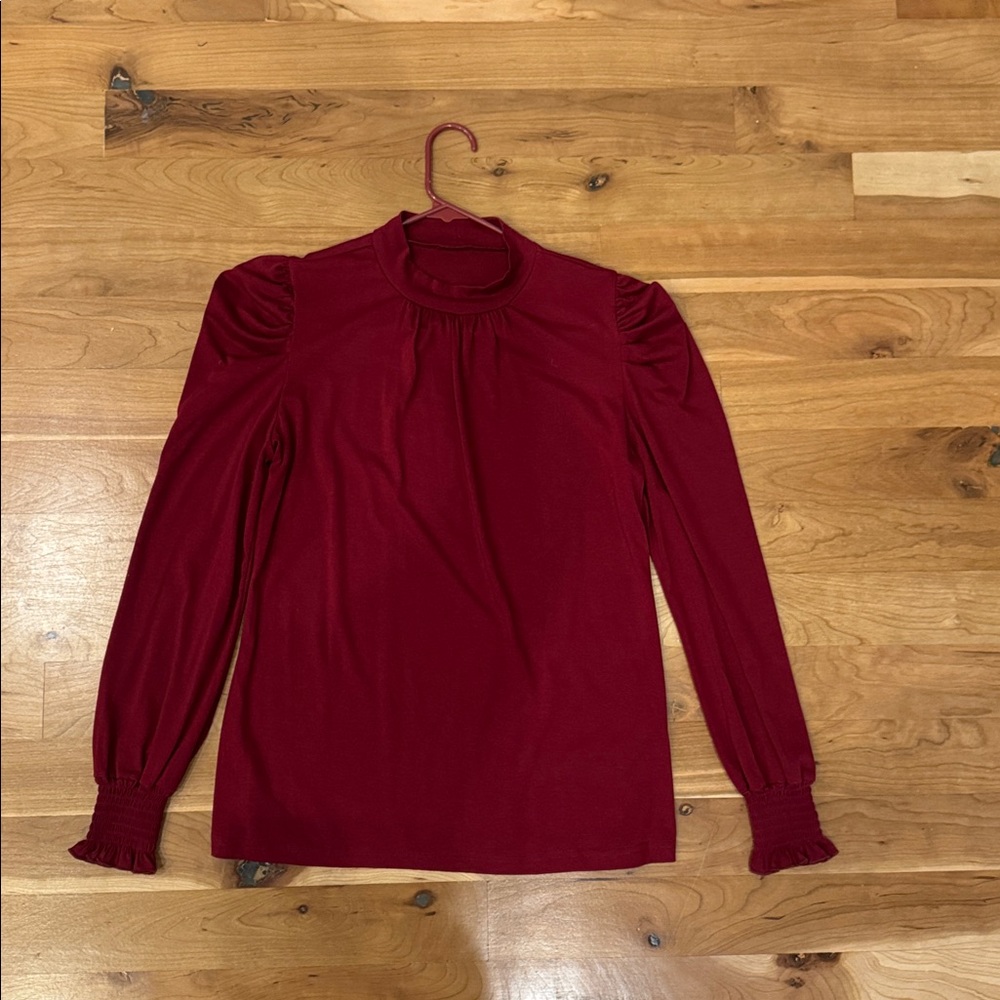 Elegant Red Long Sleeve Top